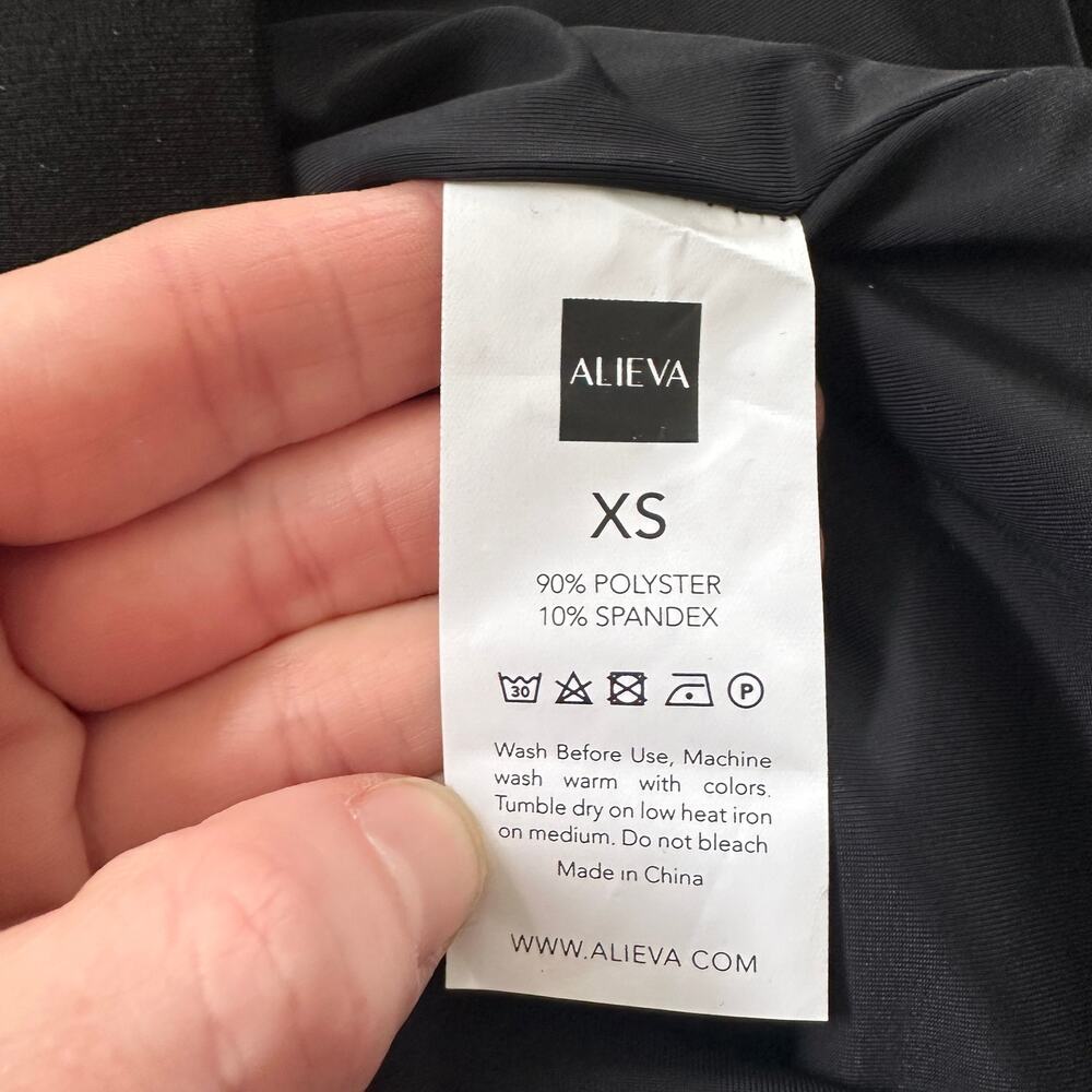 NEW Alieva Black Asymmetric Midi Dress - Picture 6 of 10